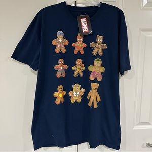 Men’s Marvel Character Holiday Gingerbread Cookie Tshirt